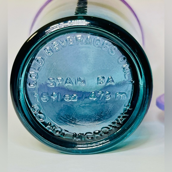 Starbucks Ombre Purple Green Recycled Glass Tumbler With Lid - Picture 3 of 4